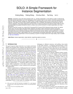 SOLO: A Simple Framework for Instance Segmentation