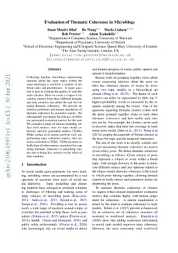 Evaluation of Thematic Coherence in Microblogs