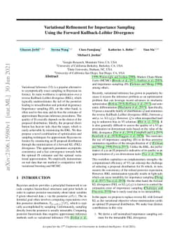 Variational Refinement for Importance Sampling Using the Forward
  Kullback-Leibler Divergence