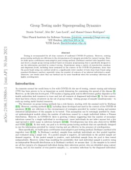 Group Testing under Superspreading Dynamics