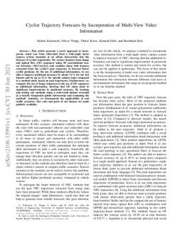 Cyclist Trajectory Forecasts by Incorporation of Multi-View Video
  Information