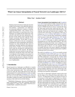What can linear interpolation of neural network loss landscapes tell us?