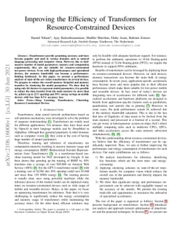Improving the Efficiency of Transformers for Resource-Constrained
  Devices