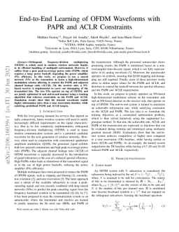End-to-End Learning of OFDM Waveforms with PAPR and ACLR Constraints