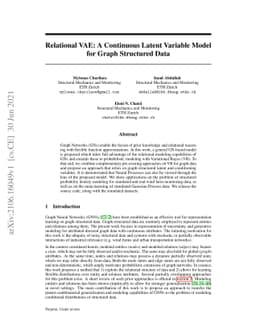 Relational VAE: A Continuous Latent Variable Model for Graph Structured
  Data