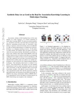 Synthetic Data Are as Good as the Real for Association Knowledge
  Learning in Multi-object Tracking