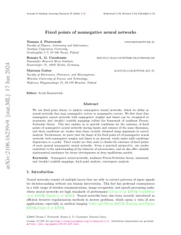Fixed points of nonnegative neural networks