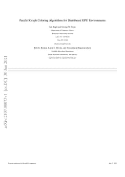Parallel Graph Coloring Algorithms for Distributed GPU Environments