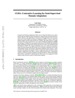 CLDA: Contrastive Learning for Semi-Supervised Domain Adaptation