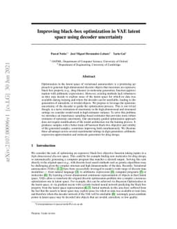 Improving black-box optimization in VAE latent space using decoder
  uncertainty