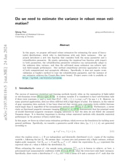 Do we need to estimate the variance in robust mean estimation?