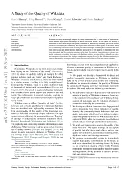 A Study of the Quality of Wikidata