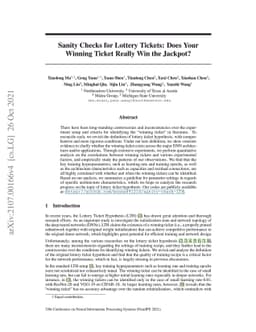 Sanity Checks for Lottery Tickets: Does Your Winning Ticket Really Win
  the Jackpot?