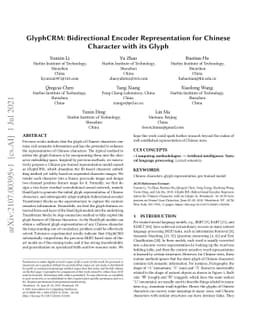 GlyphCRM: Bidirectional Encoder Representation for Chinese Character
  with its Glyph