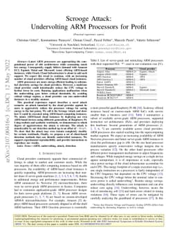 Scrooge Attack: Undervolting ARM Processors for Profit