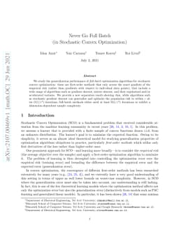Never Go Full Batch (in Stochastic Convex Optimization)