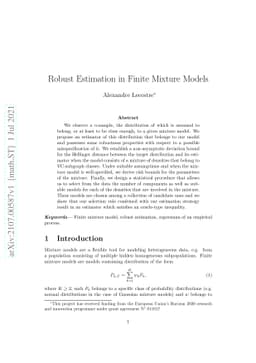 Robust Estimation in Finite Mixture Models