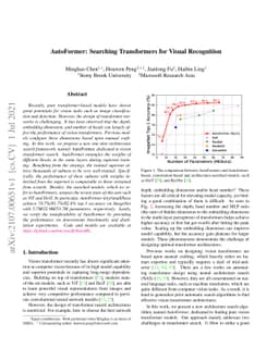 AutoFormer: Searching Transformers for Visual Recognition