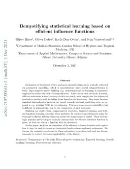 Demystifying statistical learning based on efficient influence functions