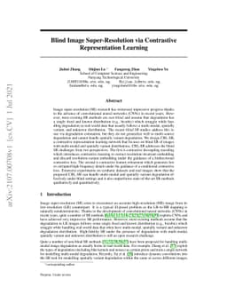 Blind Image Super-Resolution via Contrastive Representation Learning