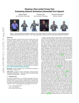 Passing a Non-verbal Turing Test: Evaluating Gesture Animations
  Generated from Speech