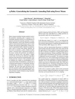 q-Paths: Generalizing the Geometric Annealing Path using Power Means