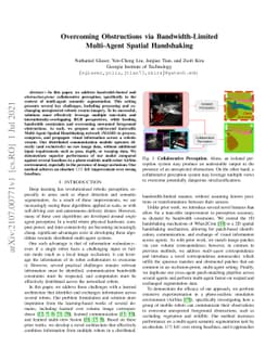 Overcoming Obstructions via Bandwidth-Limited Multi-Agent Spatial
  Handshaking