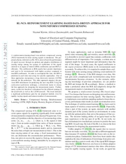 RL-NCS: Reinforcement learning based data-driven approach for nonuniform
  compressed sensing