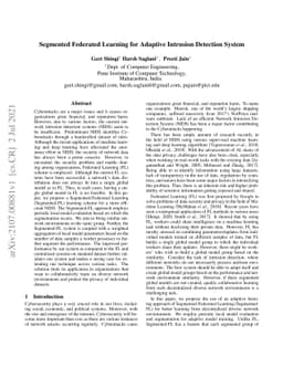 Segmented Federated Learning for Adaptive Intrusion Detection System