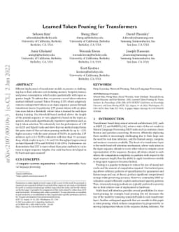 Learned Token Pruning for Transformers