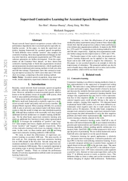 Supervised Contrastive Learning for Accented Speech Recognition
