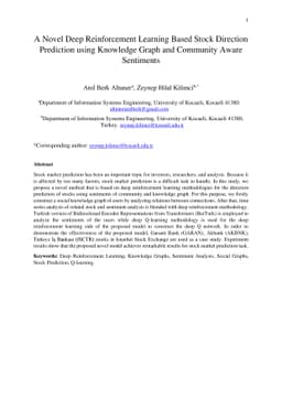 A Novel Deep Reinforcement Learning Based Stock Direction Prediction
  using Knowledge Graph and Community Aware Sentiments