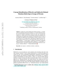 Concept Identification of Directly and Indirectly Related Mentions
  Referring to Groups of Persons