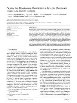Parasitic Egg Detection and Classification in Low-cost Microscopic
  Images using Transfer Learning