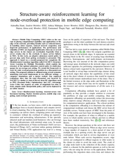 Structure-aware reinforcement learning for node-overload protection in
  mobile edge computing
