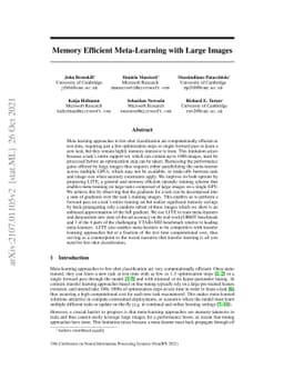 Memory Efficient Meta-Learning with Large Images