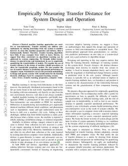 Empirically Measuring Transfer Distance for System Design and Operation
