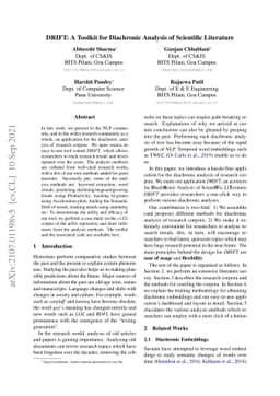 DRIFT: A Toolkit for Diachronic Analysis of Scientific Literature