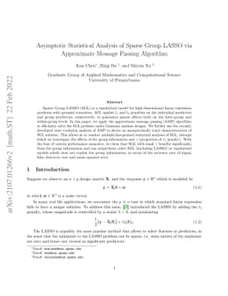 Asymptotic Statistical Analysis of Sparse Group LASSO via Approximate
  Message Passing Algorithm
