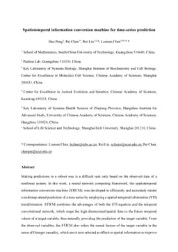 Spatiotemporal information conversion machine for time-series prediction