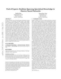 Pool of Experts: Realtime Querying Specialized Knowledge in Massive
  Neural Networks