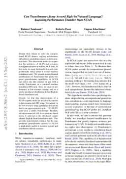 Can Transformers Jump Around Right in Natural Language? Assessing
  Performance Transfer from SCAN