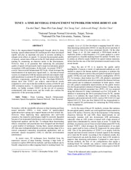TENET: A Time-reversal Enhancement Network for Noise-robust ASR