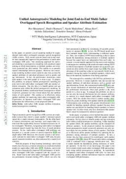 Unified Autoregressive Modeling for Joint End-to-End Multi-Talker
  Overlapped Speech Recognition and Speaker Attribute Estimation