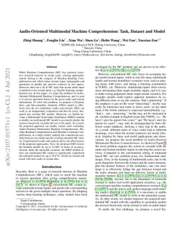 Audio-Oriented Multimodal Machine Comprehension: Task, Dataset and Model