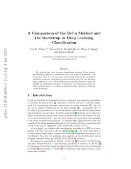 A Comparison of the Delta Method and the Bootstrap in Deep Learning
  Classification