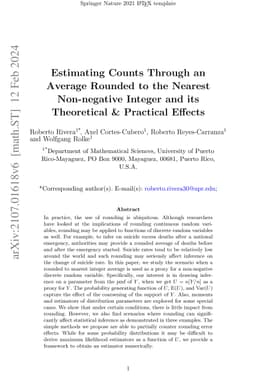 Estimating Counts Through an Average Rounded to the Nearest Non-negative
  Integer and its Theoretical & Practical Effects