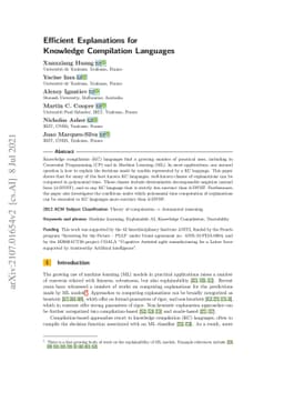 Efficient Explanations for Knowledge Compilation Languages