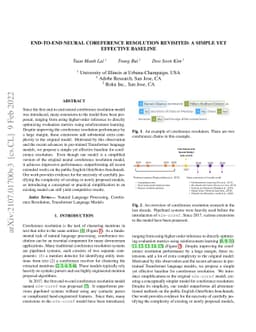 End-to-end Neural Coreference Resolution Revisited: A Simple yet
  Effective Baseline