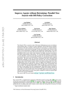 Improve Agents without Retraining: Parallel Tree Search with Off-Policy
  Correction